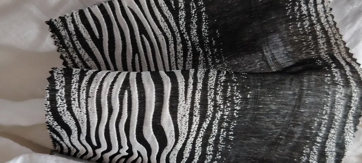 Bold zebra-patterned textile – statement fabric for accent pillows, upholstery, or decor in eclectic interior design