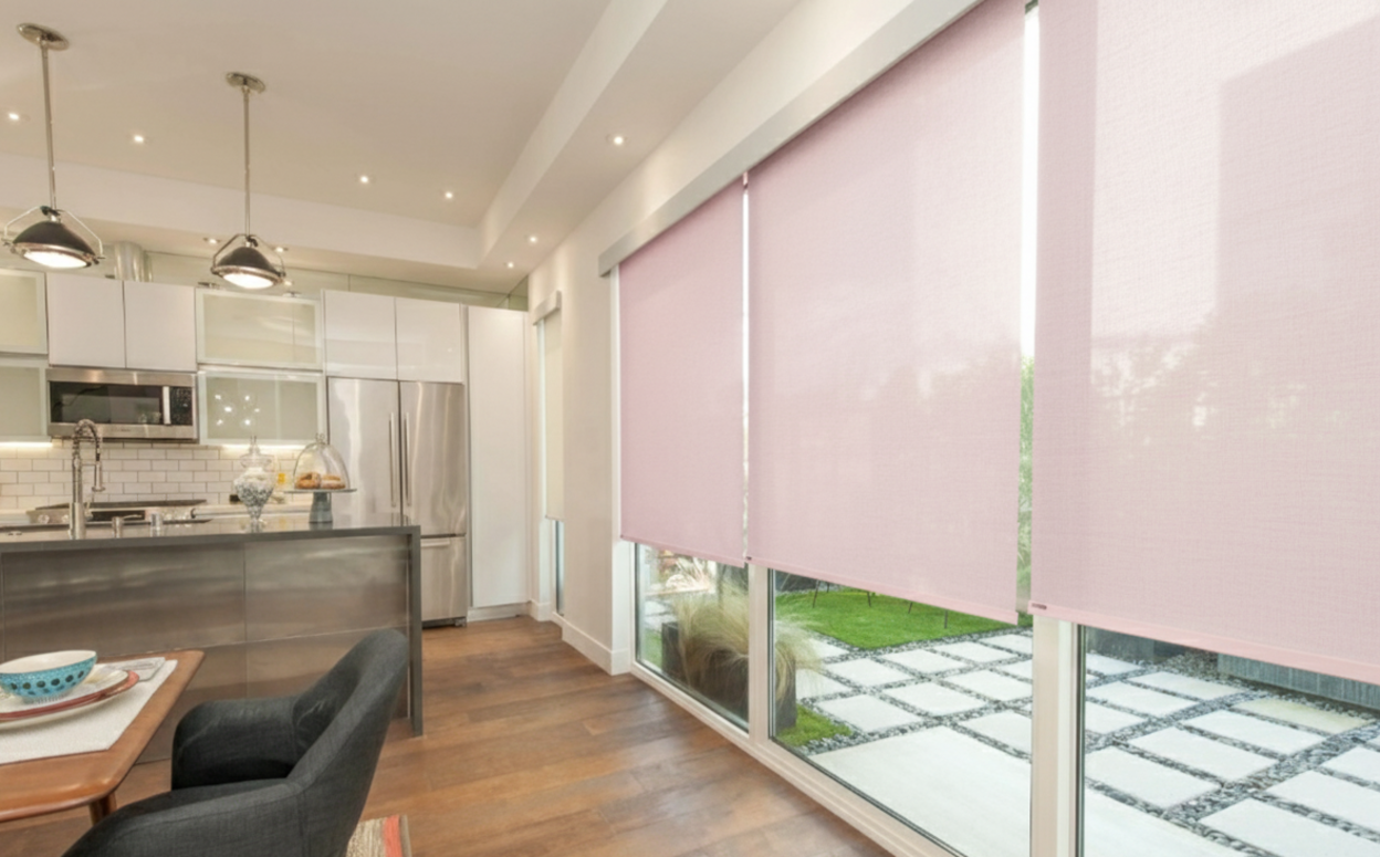 (pastel curtains): Light pink sheer curtains for bedroom windows, airy window treatment for cozy interiors