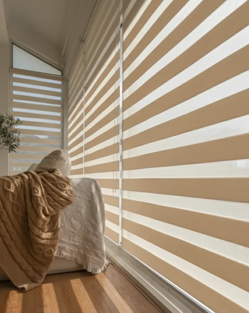 Sunburst-style window shutters, decorative and functional window covering for modern homes
