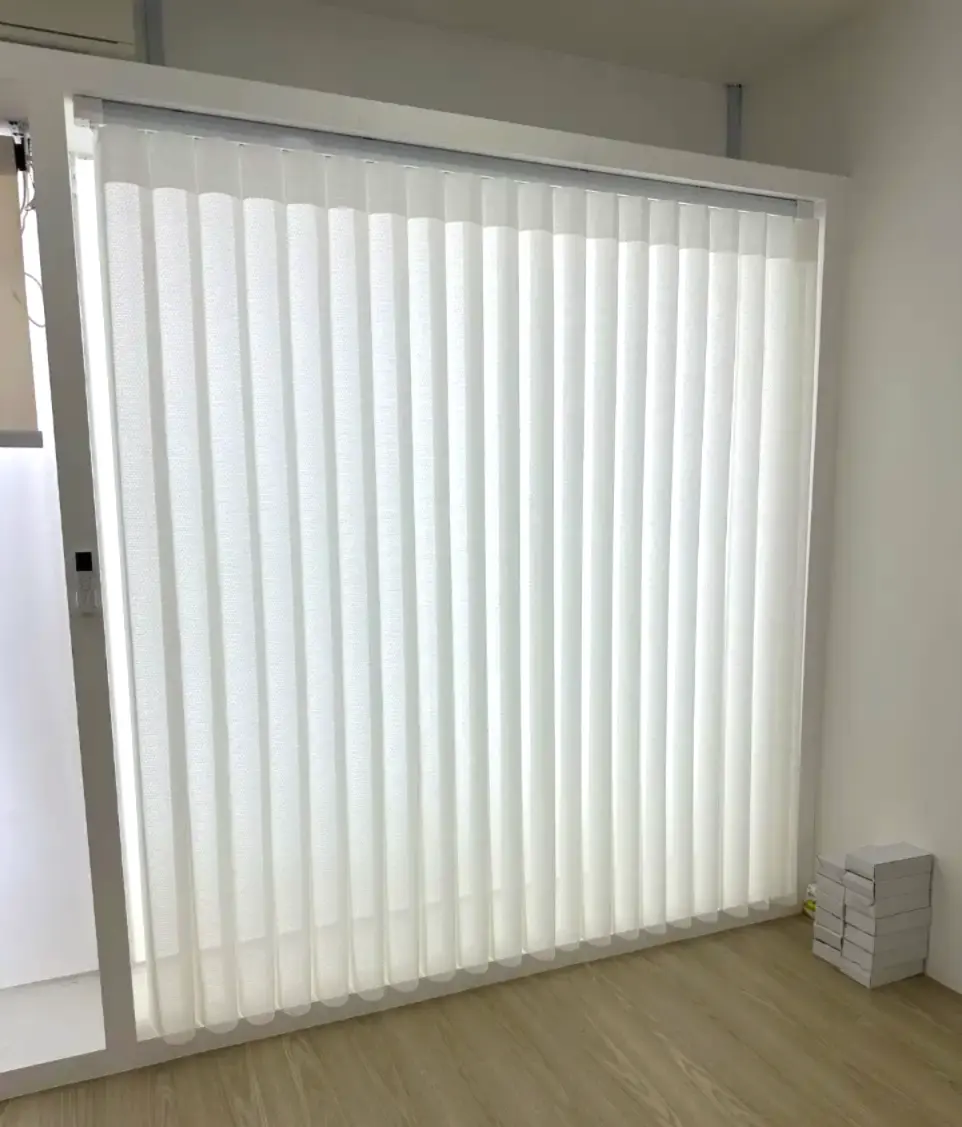 (white vertical blinds): White vertical window blinds, sleek light-filtering treatment for large windows Row 2